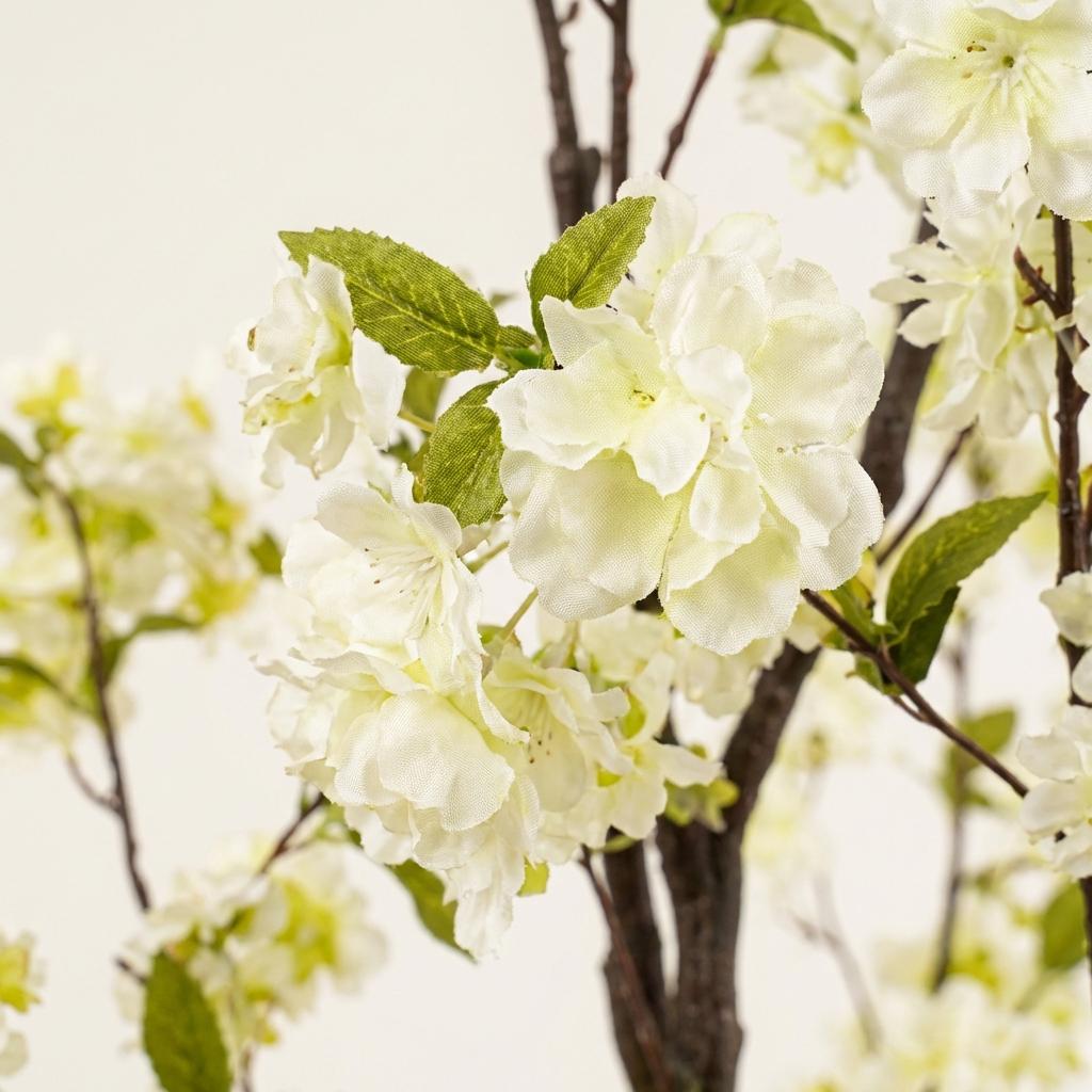 Kunstplant - Prunus - Kersenbloesem - Wit - 135cm