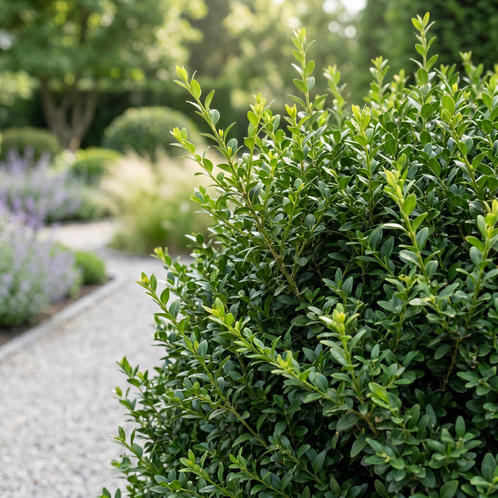 16x Buxus sempervirens - Palmboompje - Haagplanten - Groenblijvend - Groen - Pot 9cm - Hoogte 20-25cm