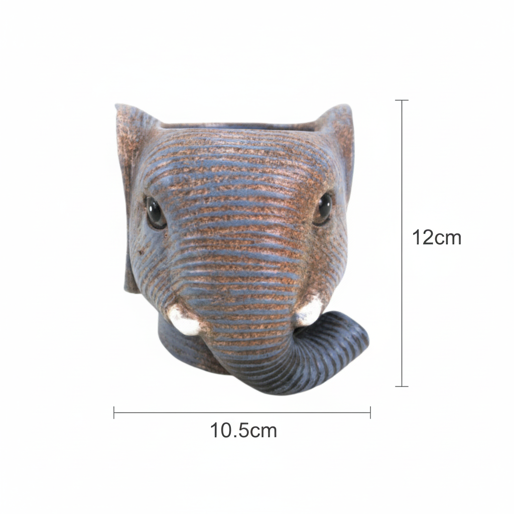 Planter Olifant D11/12x10cm - Grijs - D11/12x10cm