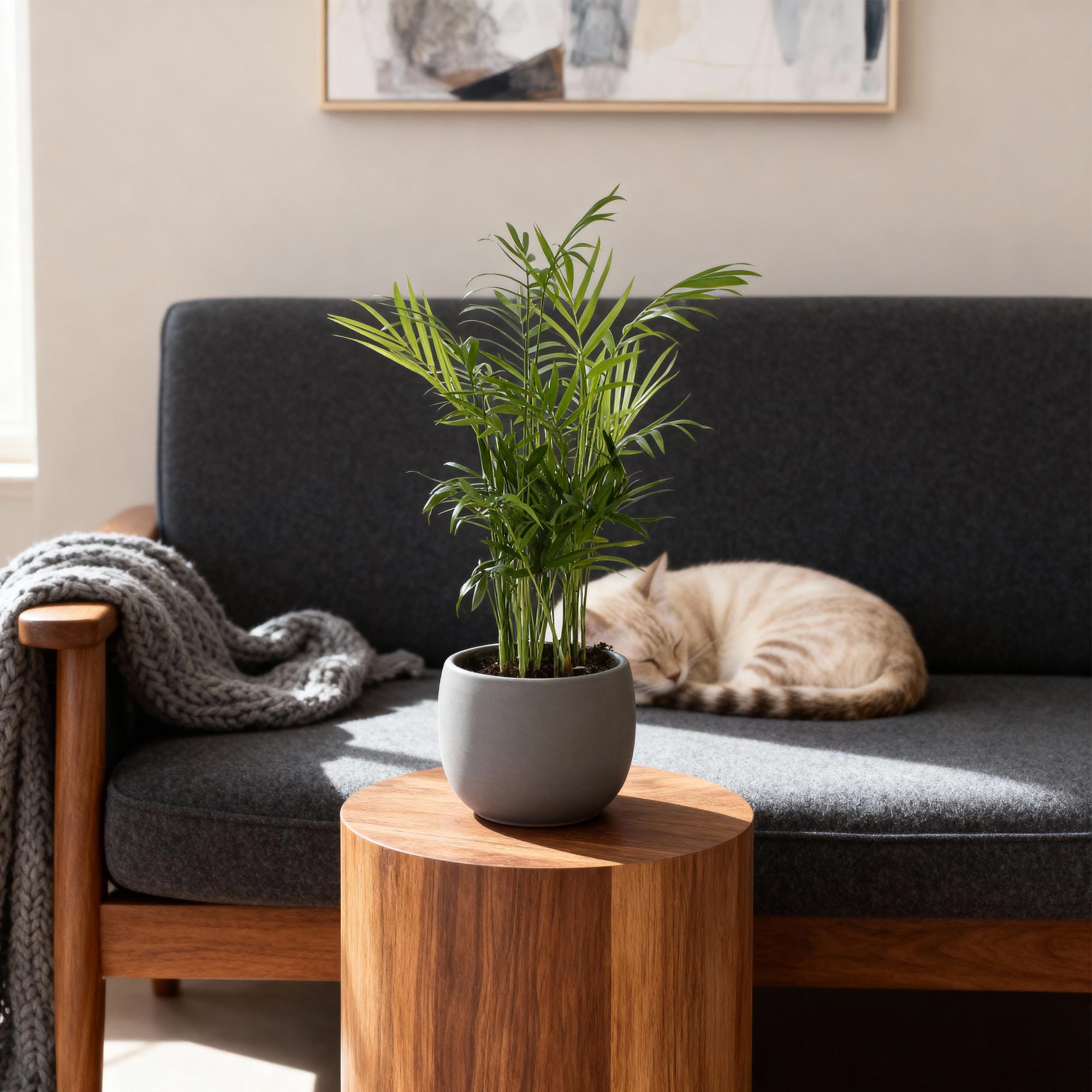 Kamerplant - Chamaedorea elegans - Goudpalm - Huisdiervriendelijke Plant - Groen - 1 Plant - Pot 12cm - Hoogte 15cm
