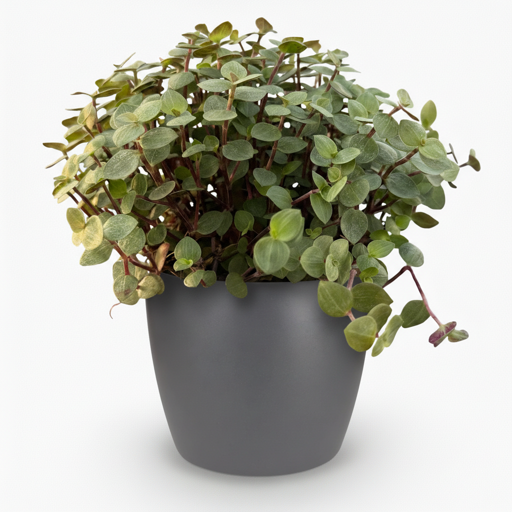 Kamerplant - Calissia repens - Kattengras - Huisdiervriendelijk - Groen - 1 Plant - met Potter Grijs - Pot 12cm - Hoogte 17-20cm