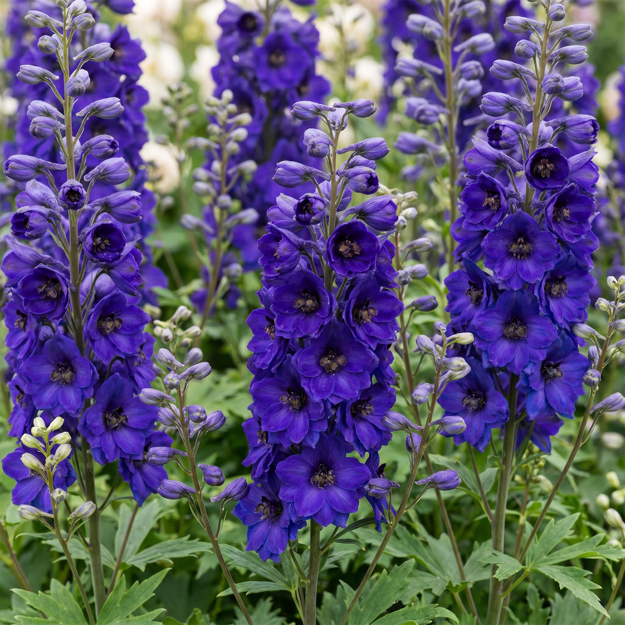 Vasteplant - Delphinium (P) Black Knight - Ridderspoor - Bijen en Vlinderlokkers - Paars - 1 Plant - Pot 11cm - Hoogte 15-25cm
