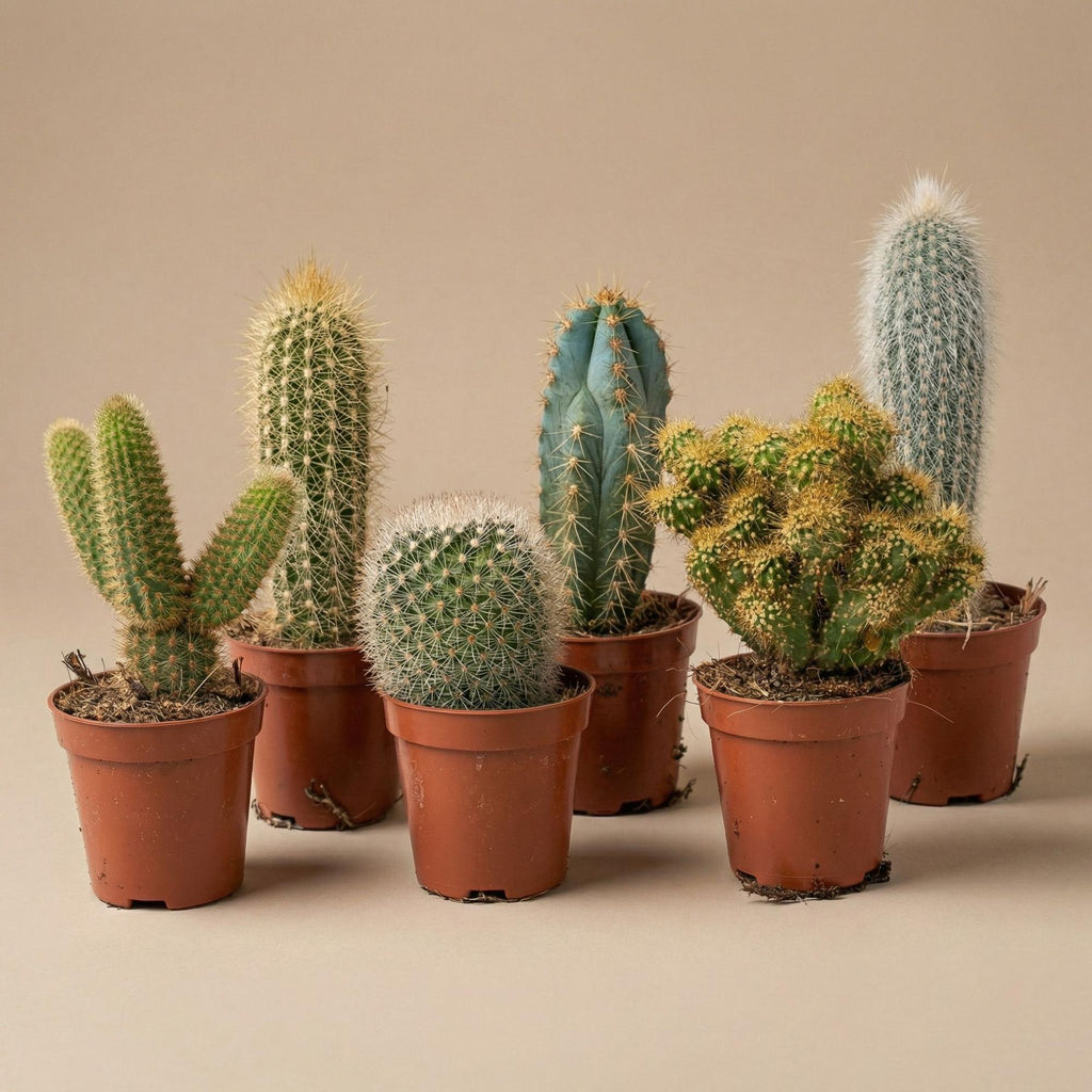 Cactus Set van 6 in Keramische Mini Potjes Madrid -  ↑ 8–12 cm