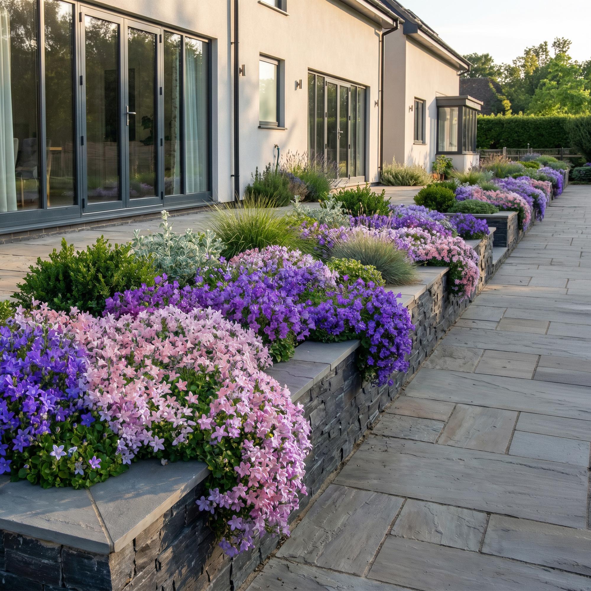Vasteplant - Campanula portenschlagiana Tricolour - Perzikbladklokje - Bodembedekkend - Paars - Roze - Wit - 6 Planten - Pot 11cm - Hoogte 15-25cm