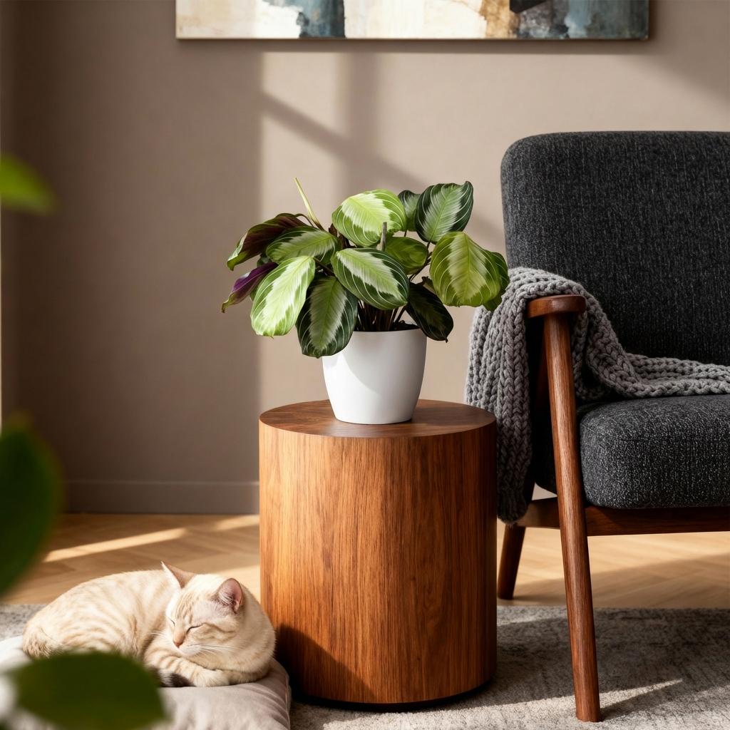 Kamerplant - Maranta Fascinator Silverband - Gebedsplant - Huisdiervriendelijke Plant - Groen - 2 Planten - met Potter Wit - Pot 12cm - Hoogte 25cm