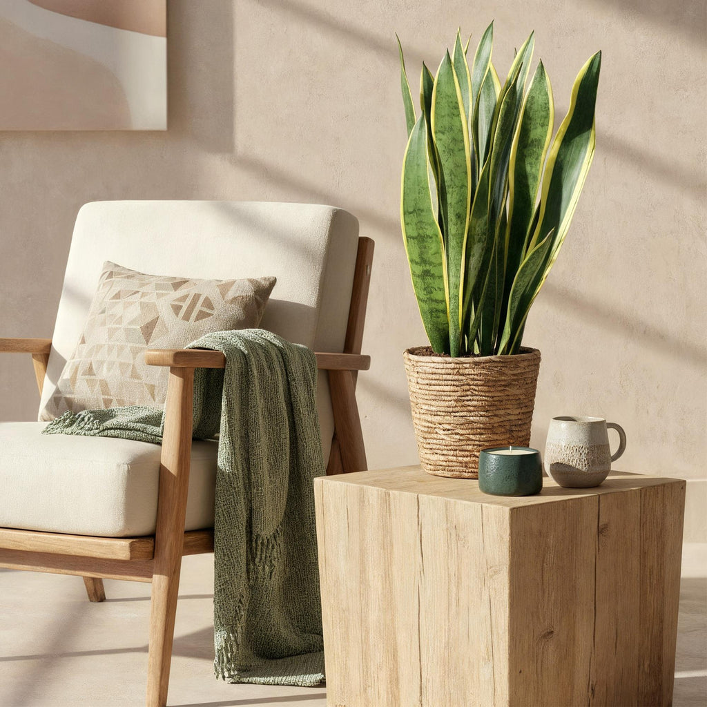 Green is... Kamerplanten - Sansevieria Laurentii - Vrouwentong - Weinig onderhoud - Groen - 1 Plant - Pot 21cm - Hoogte 70-80cm