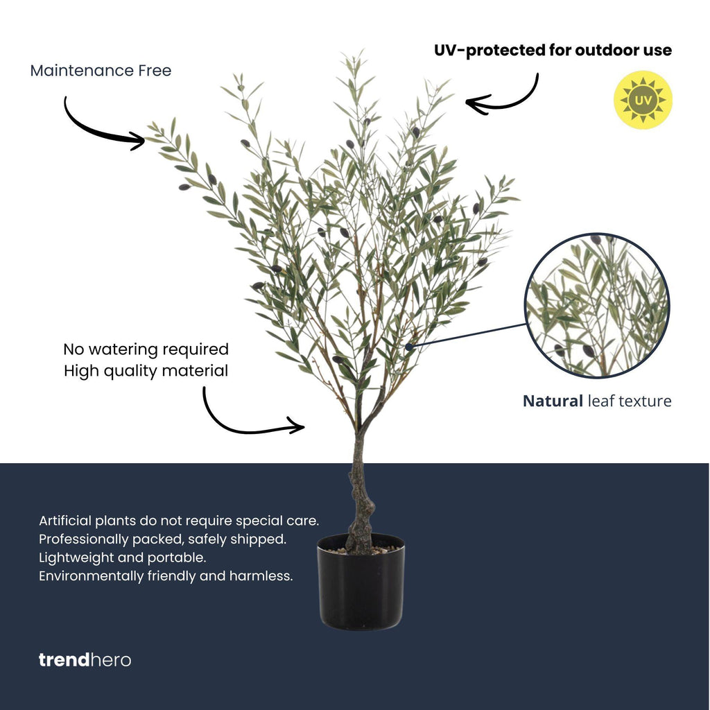 Artificial Olive tree in pot - kunstplant - UV - 90 cm