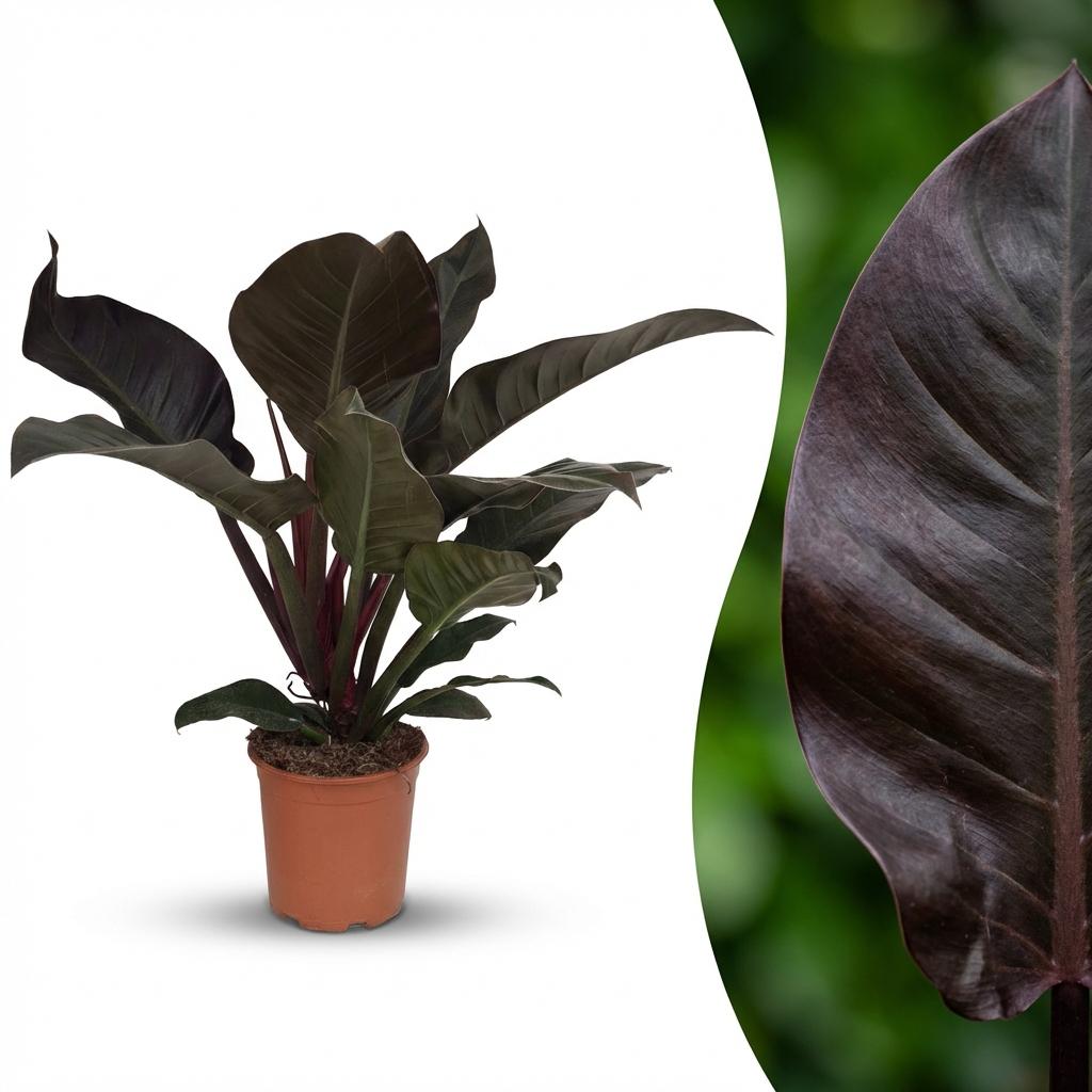 Kamerplant - Philodendron - Philodendron Imperial Red - Rood - Weinig onderhoud - 1 Plant - Pot 19cm - Hoogte 60cm