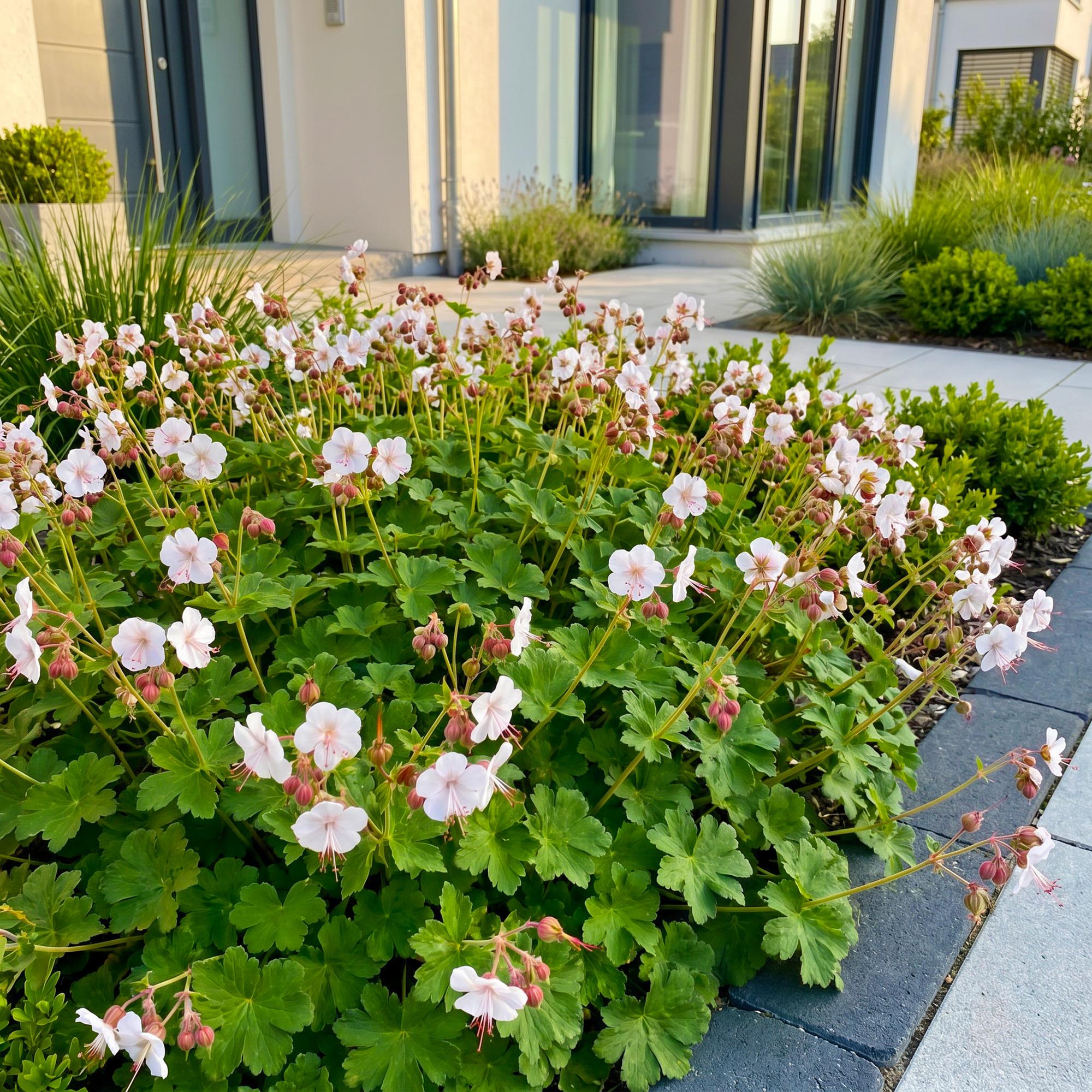 Vasteplant - Geranium macr. Spessart - Ooievaarsbek - Bodembedekkend - Wit-Roze - 12 Planten - Pot 11cm - Hoogte 15-25cm