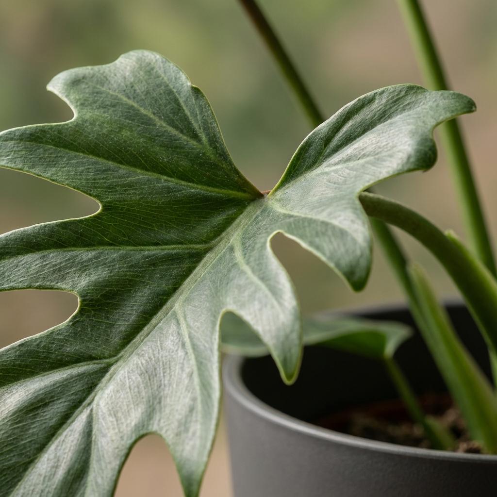 Kamerplant - Philodendron - Philodendron Lacerum - Groen - Weinig onderhoud - 1 Plant - met Potter Grijs - Pot 19cm - Hoogte 65cm