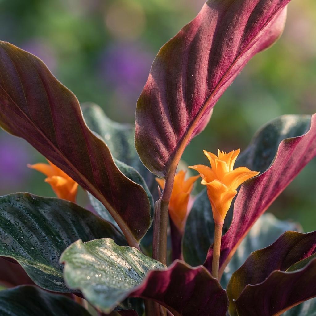 Calathea Crocata - 4 Stuks - Ø 14 cm - Hoogte: 40 - 45cm