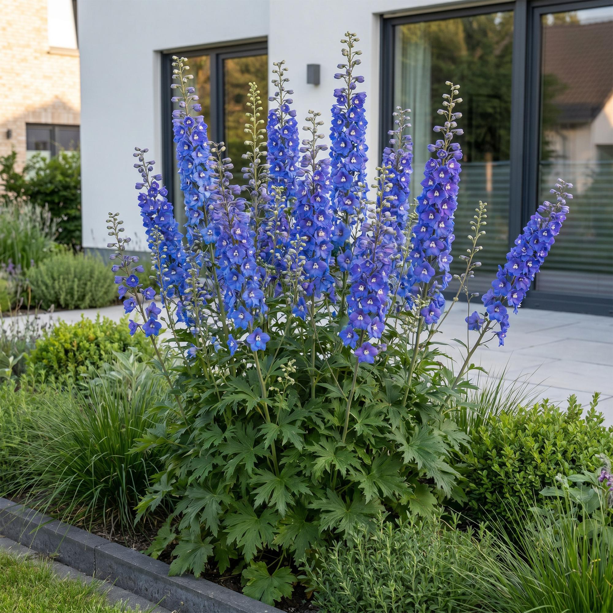 Vasteplant - Delphinium (P) Blue Bird - Ridderspoor - Bijen en Vlinderlokkers - Blauw - 24 Planten - Pot 11cm - Hoogte 15-25cm