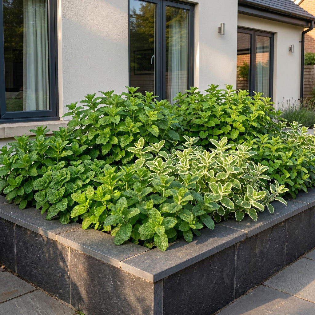 Vasteplant - Borderpakket - Theekruiden - Diversen - Soorten en kleuren - 6 Planten - Pot 11cm - Hoogte 15-25cm