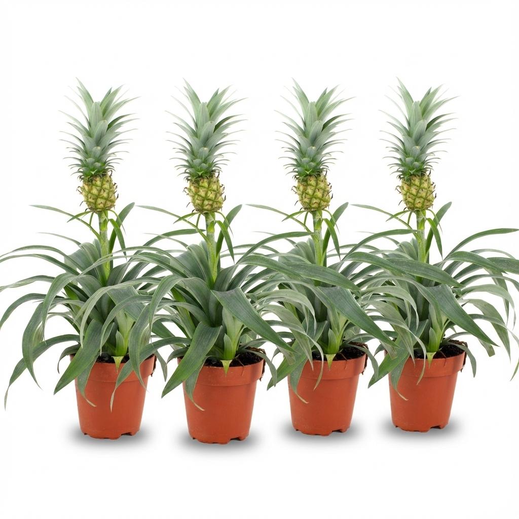 Ananasplant Mi Amigo - 4 Stuks - Ø 12 cm - Hoogte: 35 - 40 cm
