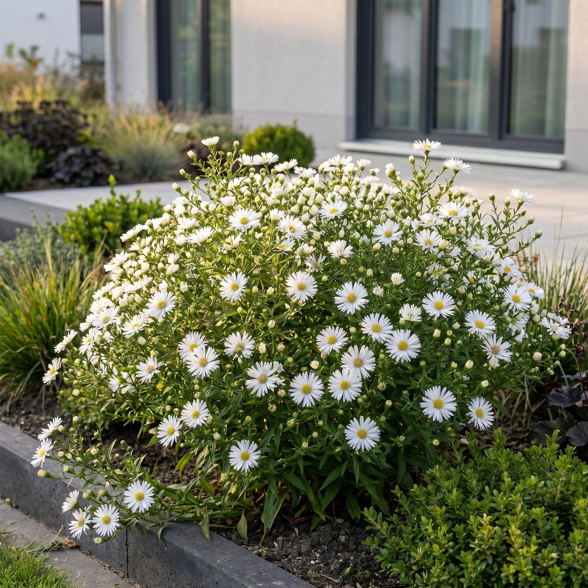Vasteplant - Aster (D) Schneekissen - Zeeaster - Bijen en Vlinderlokkers - Wit - 6 Planten - Pot 11cm - Hoogte 15-25cm