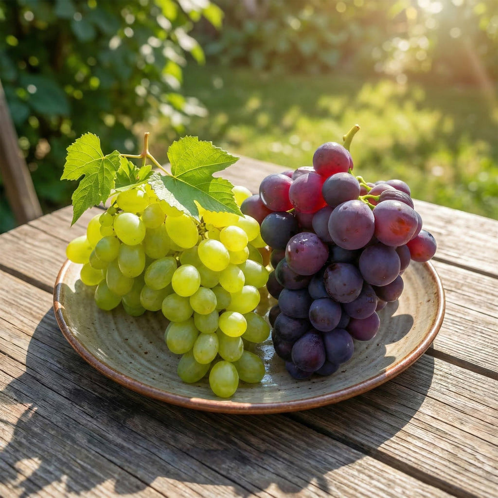 Fruitplant - Vitis vinifera Himrod - Vanessa - Druivenplant - Pitarm - Blauw & Witte Druif - 2 Planten - Pot 15cm - Hoogte 50cm