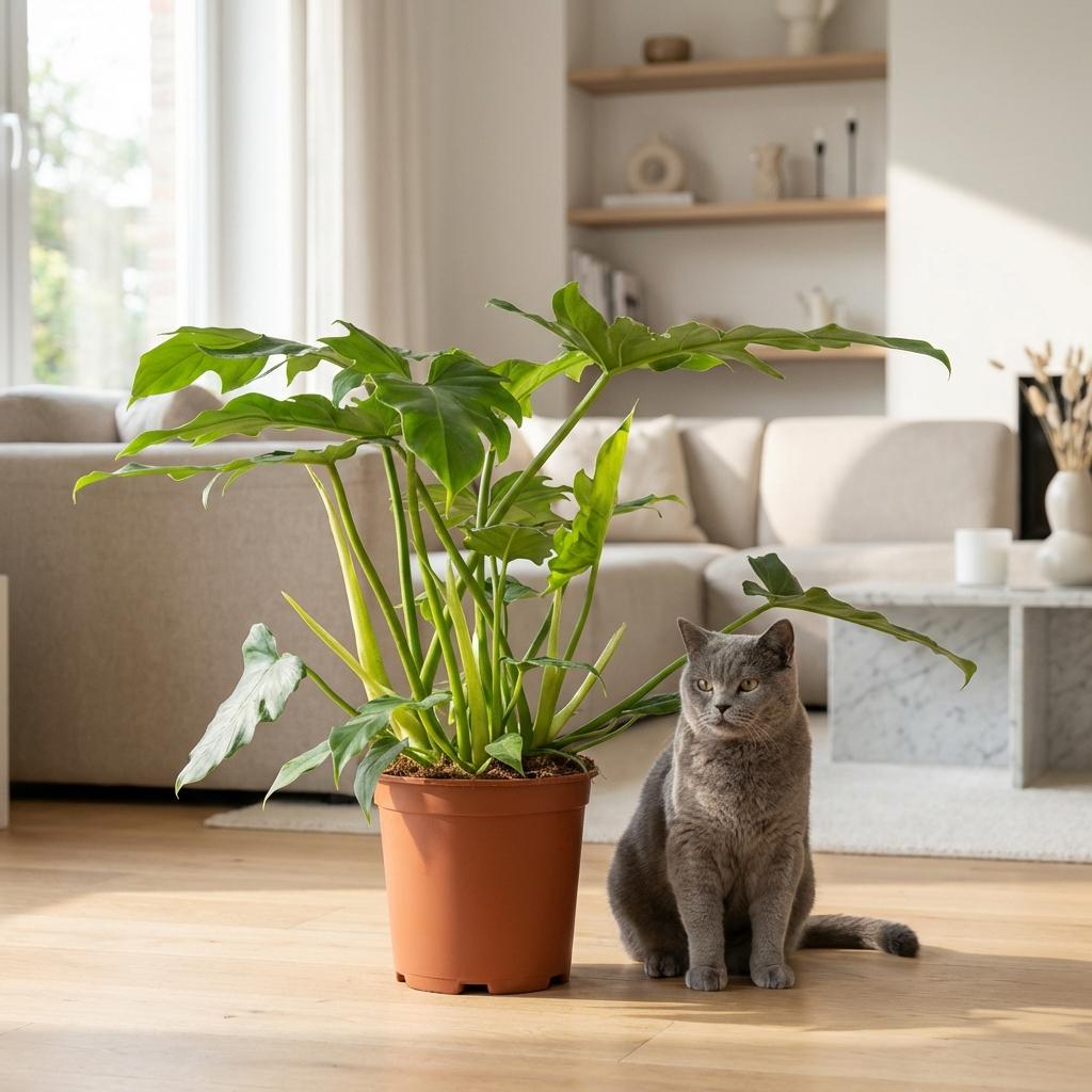 Kamerplant - Philodendron - Philodendron Lacerum - Groen - Weinig onderhoud - 1 Plant - Pot 19cm - Hoogte 65cm