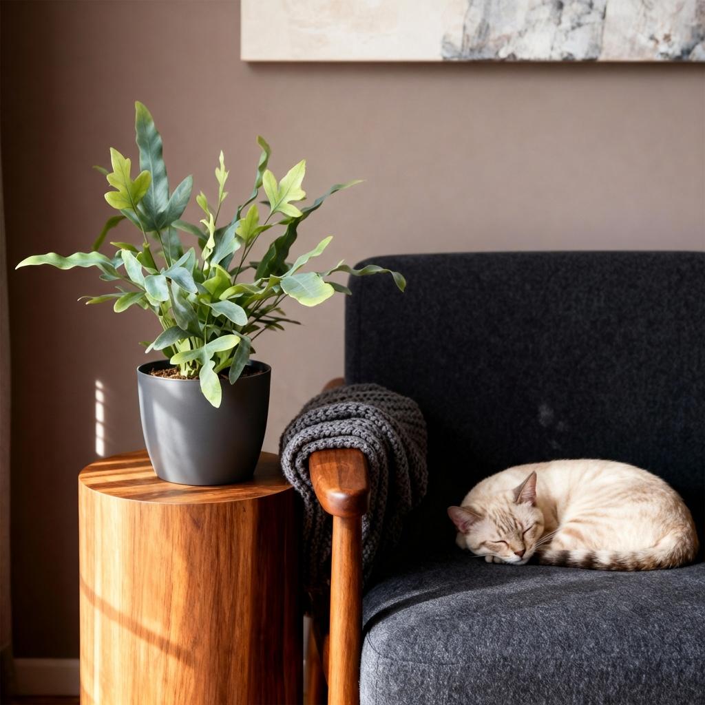 Kamerplant - Phlebodium aureum Blue Star - Blauwe Varen - Huisdiervriendelijke Plant - Blauw - 4 Planten - met Potter Grijs - Pot 12cm - Hoogte 25cm