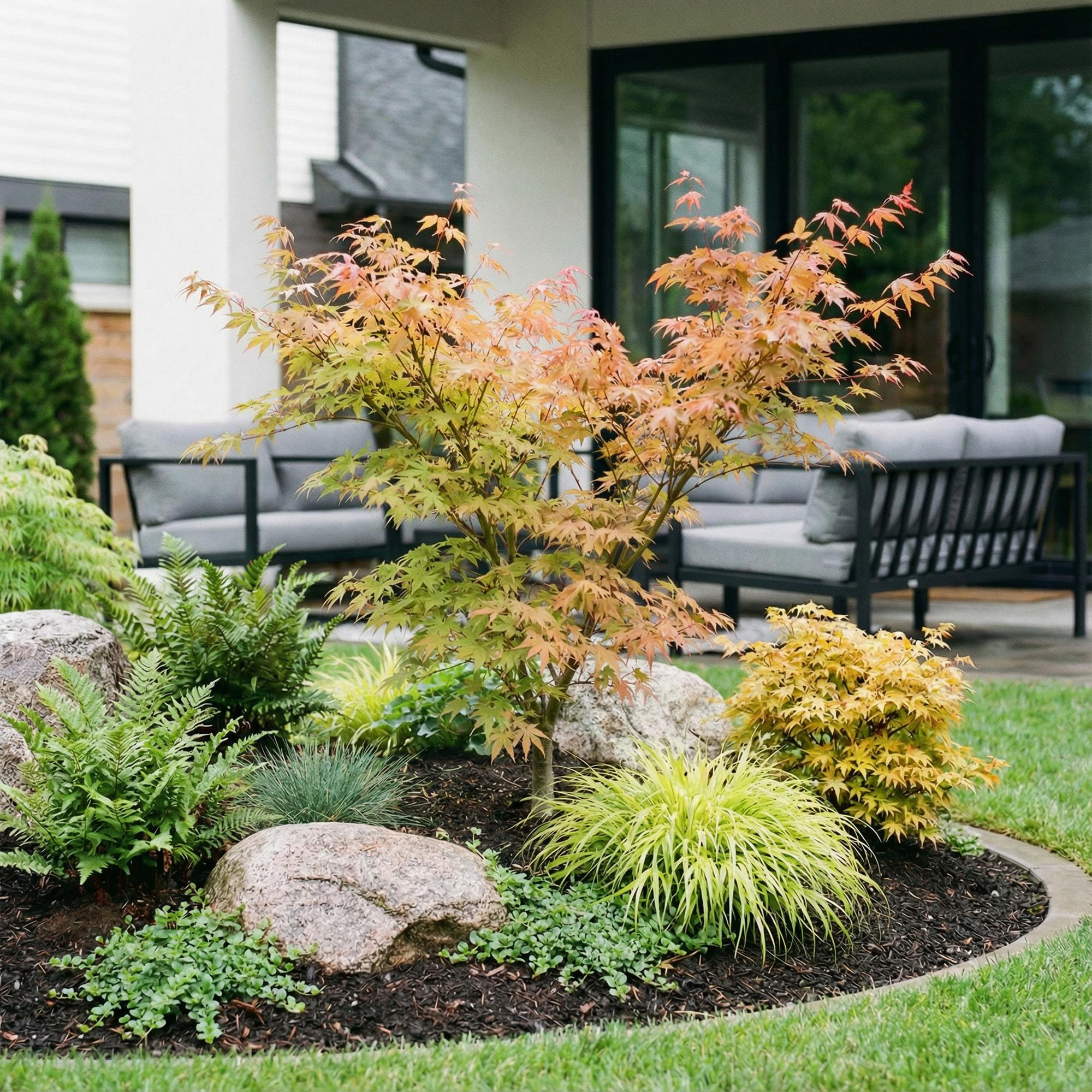 Tuinplant - Acer palmatum Katsura - Japanse Esdoorn - Bladverliezend - Groen - 1 - Pot 26cm - Hoogte 90cm