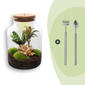 DIY Planten terrarium met licht - Milky - Ø 21 cm ↑ 30 cm - Rake + Shovel