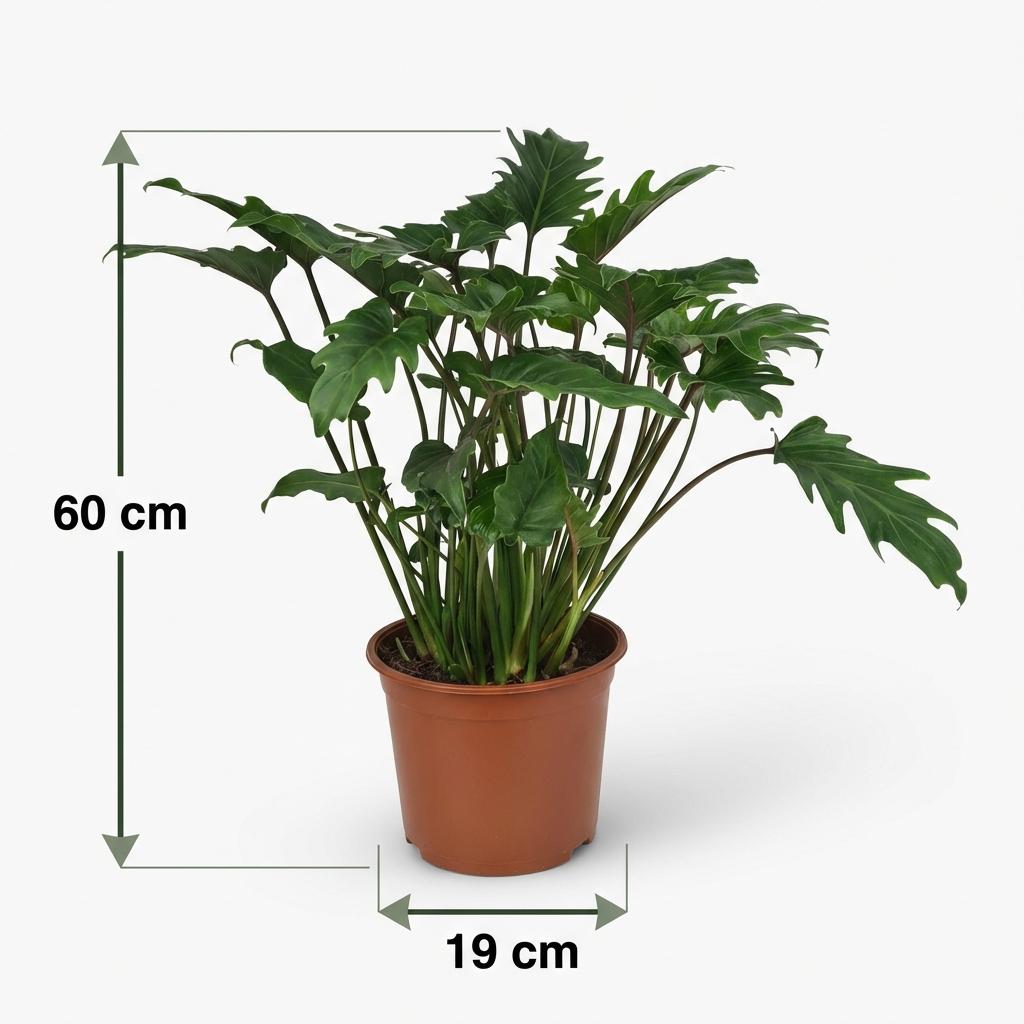 Kamerplant - Philodendron - Philodendron Xanadu - Groen - Weinig onderhoud - 1 Plant - Pot 19cm - Hoogte 60cm
