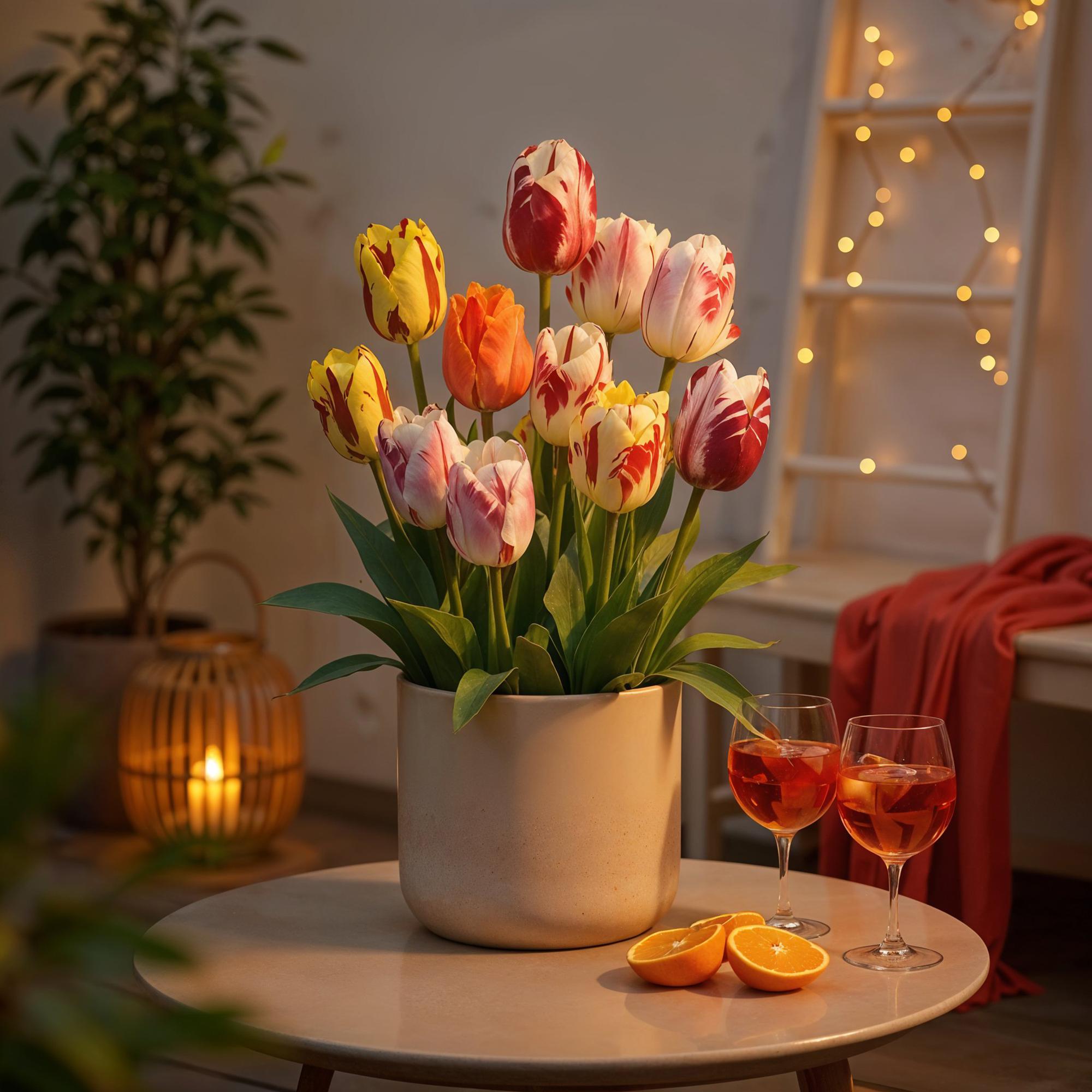 Bloembollen - Tulp Flaming Beauty mix - Diversen Kleuren - 15 stuks - Bolmaat 11/12 - XXL Pack