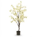 Kunstplant - Prunus - Kersenbloesem - Wit - 135cm