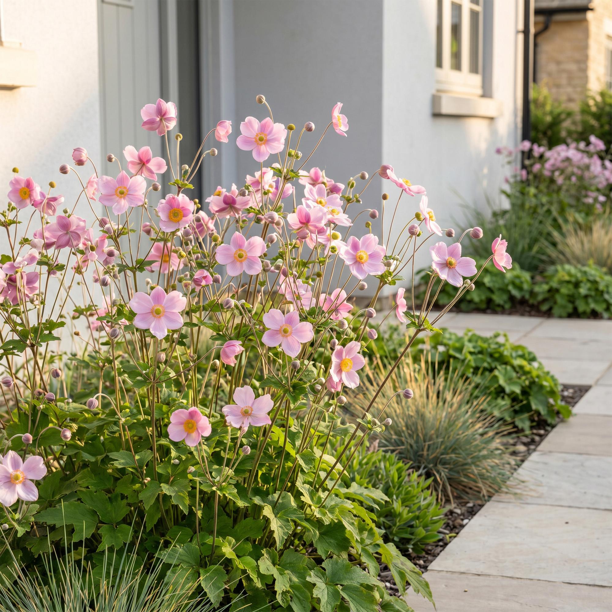 Vasteplant - Anemone hup. Splendens - Herfst Anemoon - Schaduw - Donker Roze - 24 Planten - Pot 11cm - Hoogte 15-25cm