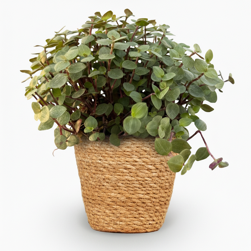 Kamerplant - Calissia repens - Kattengras - Huisdiervriendelijk - Groen - 1 Plant - met Mand - Pot 12cm - Hoogte 17-20cm