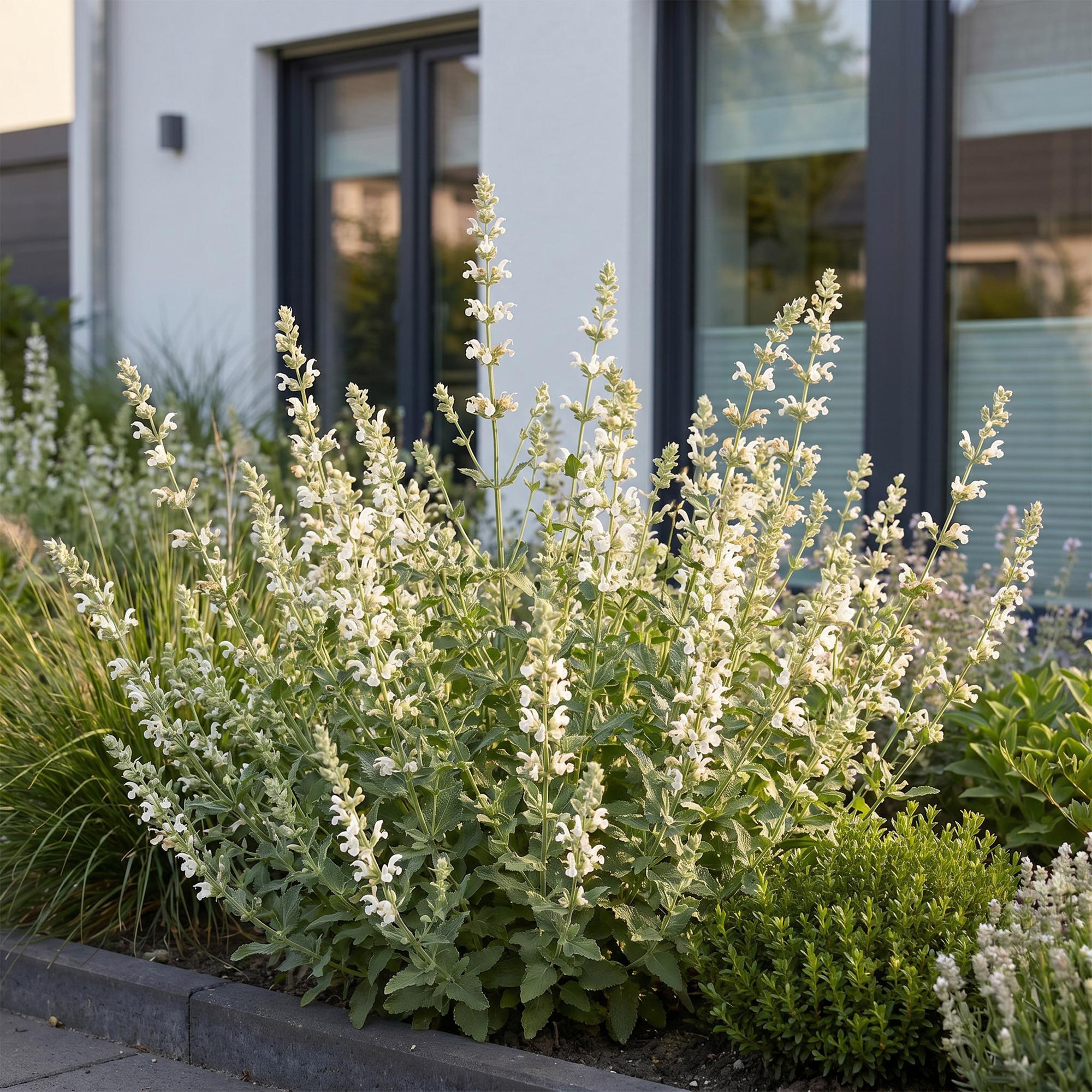 Vasteplant - Nepeta faassenii Snowflake - Kattenkruid - Bijen en Vlinderlokkers - Wit - 12 Planten - Pot 11cm - Hoogte 15-25cm