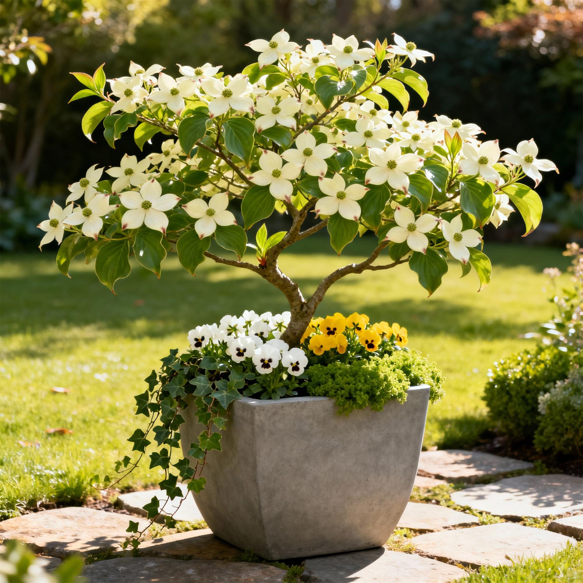 Tuinplant - Cornus kousa chinensis - Bloem Wit - 3 Planten - Bladverliezend - Weinig Onderhoud - Pot 12cm Hoogte 35cm
