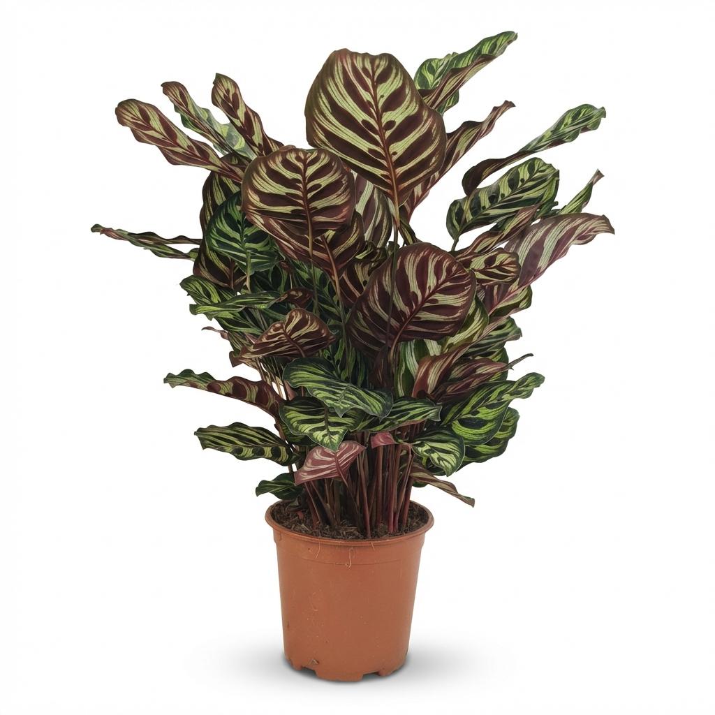 Kamerplant - Pauwenplant - Calathea Makoyana - Groen - Weinig onderhoud - 1 Plant - Pot 19cm - Hoogte 70cm