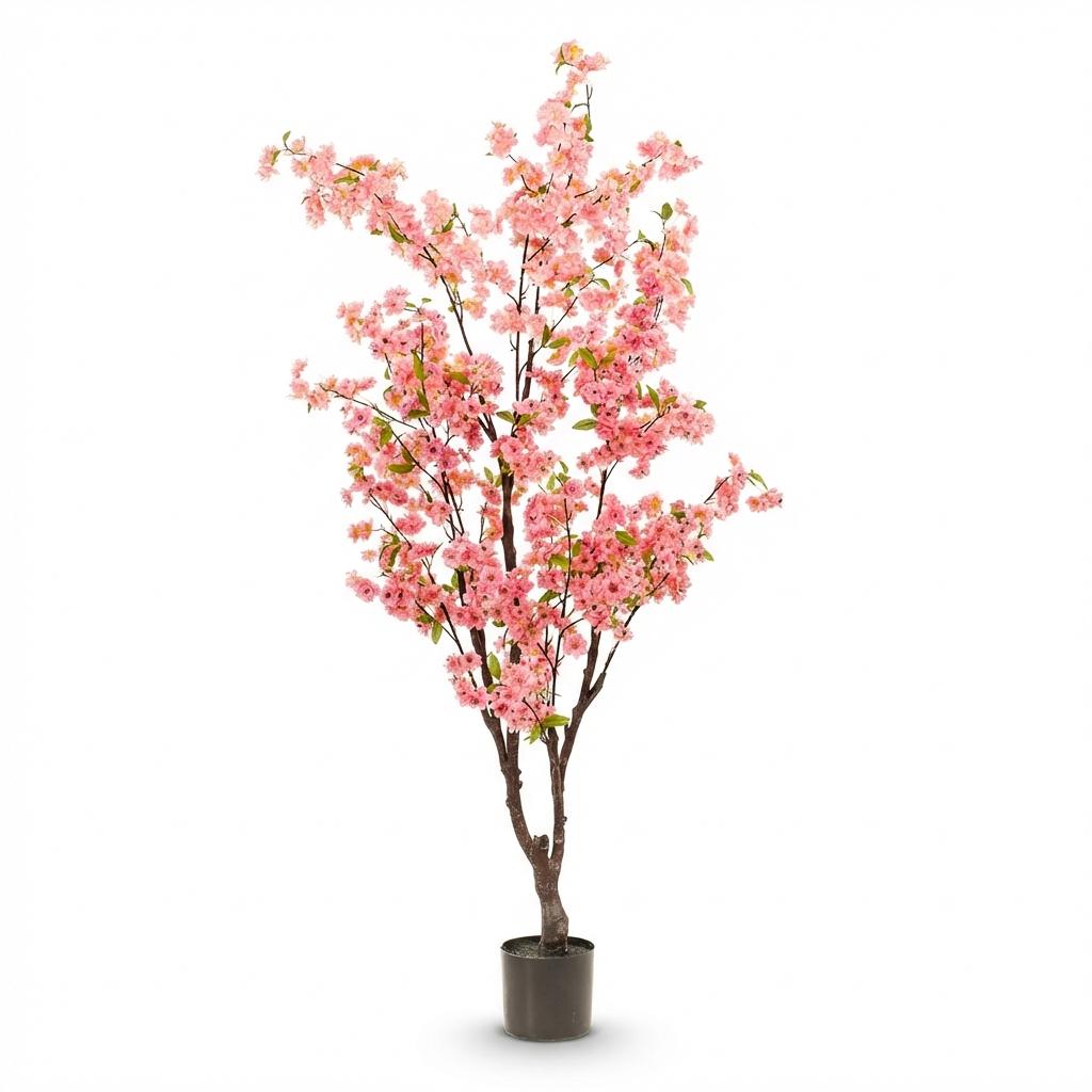 Kunstplant - Prunus - Kersenbloesem - Roze - 175cm