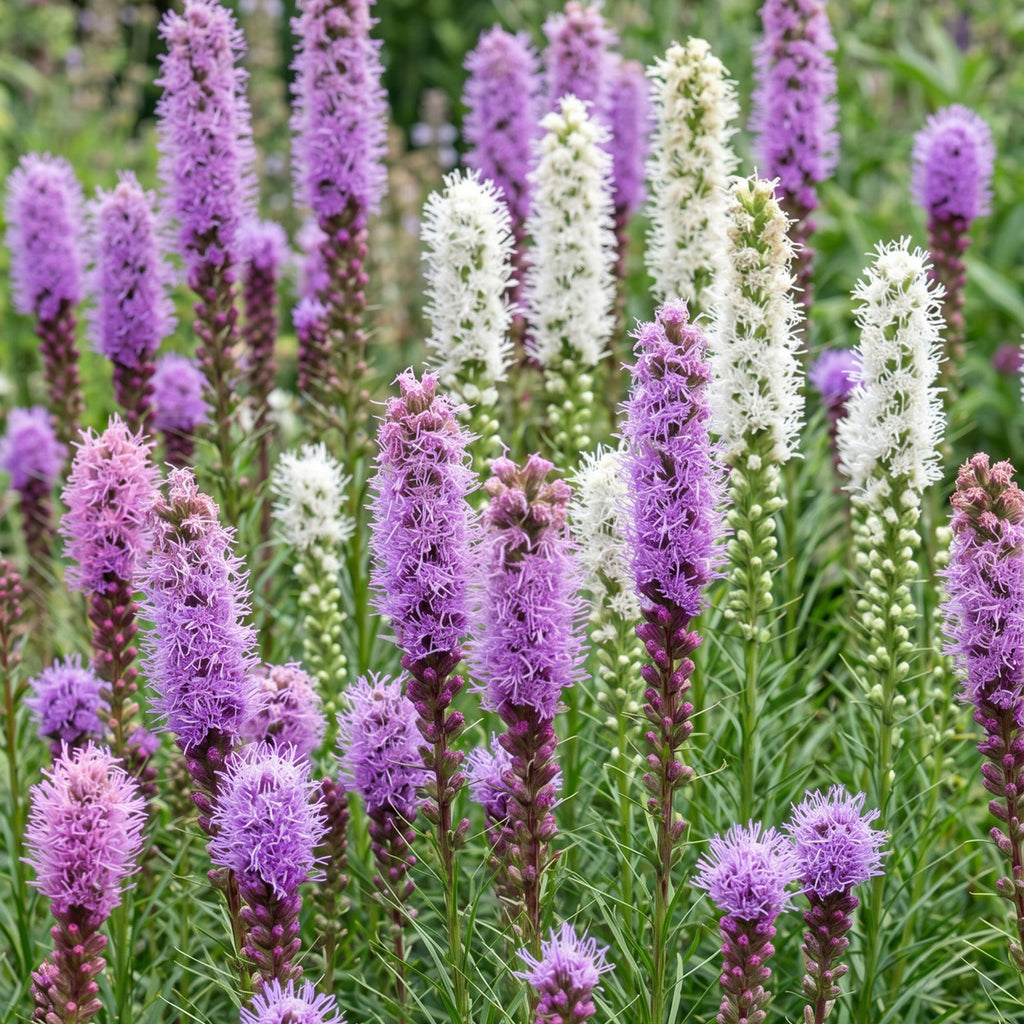 Vasteplant - Liatris Duo - Lampenpoetserplant - Bijen- en vlinderlokkers - Roze - Wit - 12 Planten - Pot 11cm - Hoogte 15-25cm