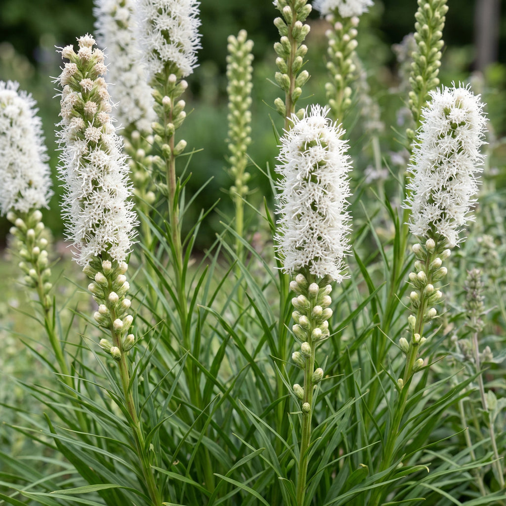 Vasteplant - Liatris spicata Alba - Lampenkruid - Bijen- en vlinderlokkers - Wit - 12 Planten - Pot 11cm - Hoogte 15-25cm
