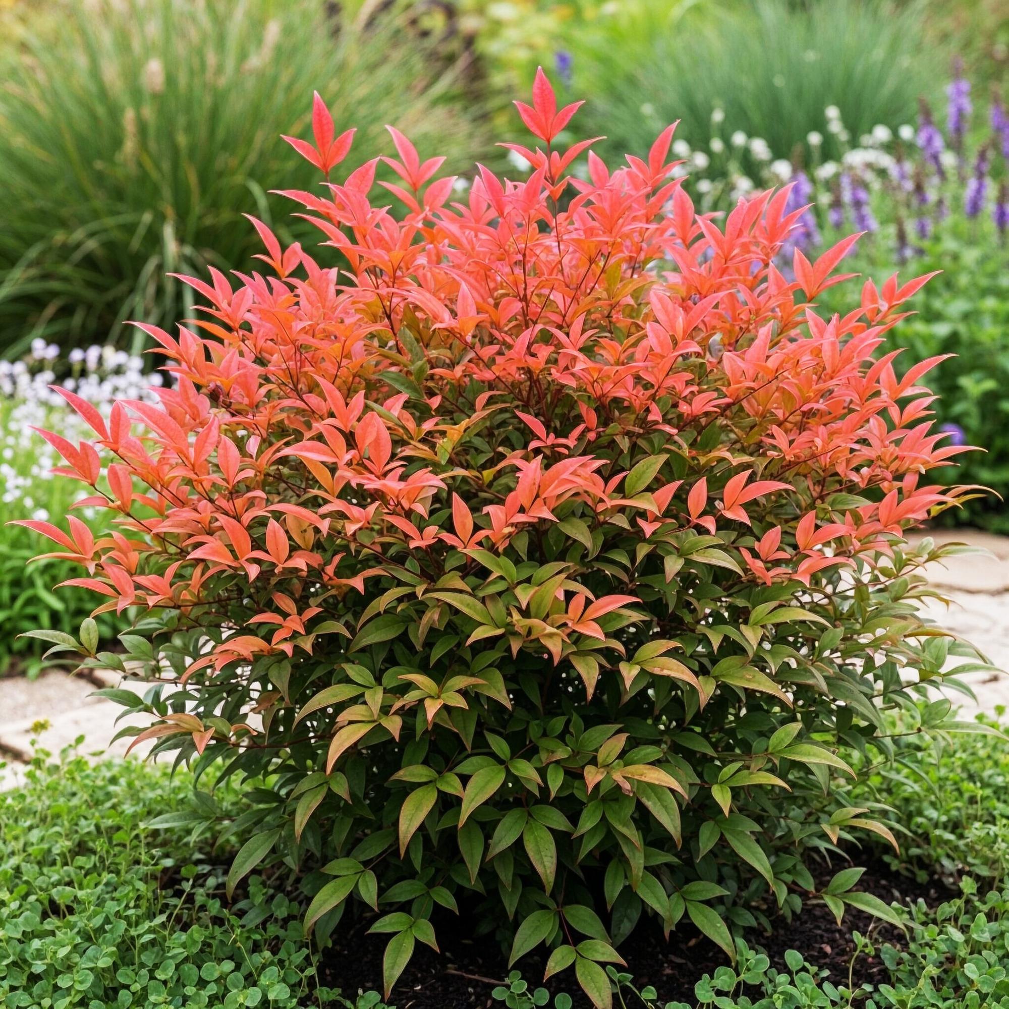 Tuinplant - Nandina Obsessed - Rood - 2 Planten - Groenblijvend - Weinig Onderhoud - Pot 17cm Hoogte 45cm
