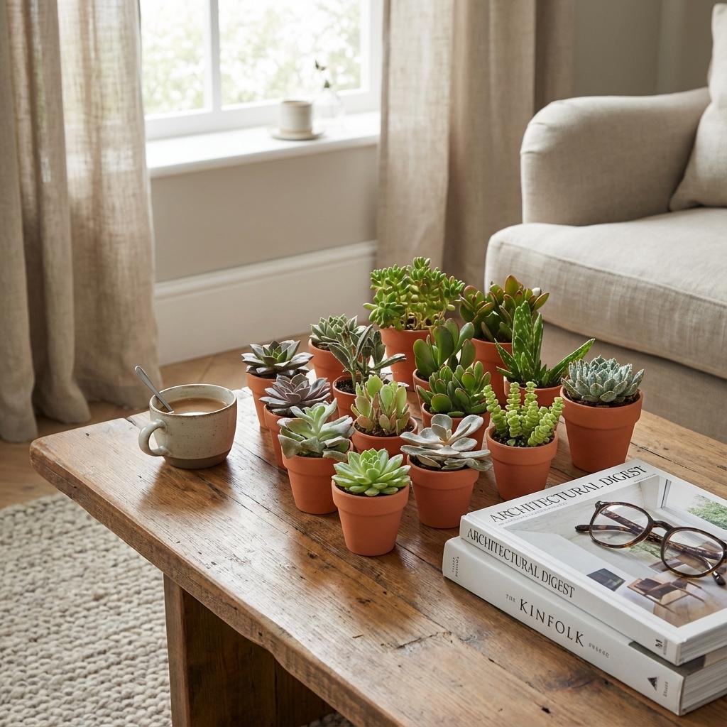 Mini Succulenten Mix - 30 Stuks - Ø 8,1 cm - Hoogte: 5-10 cm - Terracotta Potten