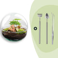 DIY Planten terrarium tweedelig bolglas - Dome Red - Ø 20 cm ↑ 20 cm   - Rake + Shovel + Tweezer