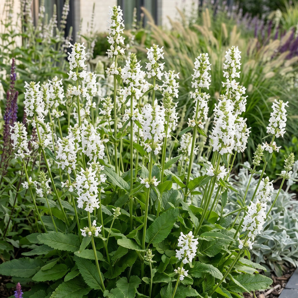 Vasteplant - Stachys off. Alba - Ezeloor - Bijen- en vlinderlokkers - Wit - 12 Planten - Pot 11cm - Hoogte 15-25cm